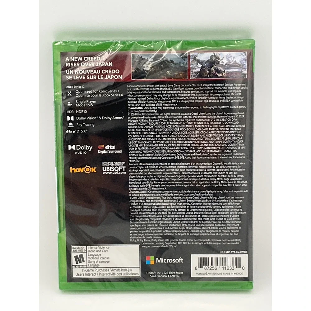 New Assassins Creed Shadows Xbox Series X Sealed Ubisoft Action Adventure Game